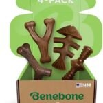 Pet Supplies  Benebone Medium 4-Pack Dog Chew Toys for Aggressive Chewers, Made in USA, 60lbs and Under