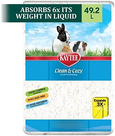Kaytee Clean & Cozy White Bedding Pet For Guinea Pigs, Rabbits, Hamsters, Gerbils, and Chinchillas, 49.2 Liters  Pet Supplies