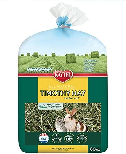 Kaytee Wafer Cut All Natural Timothy Hay for Pet Guinea Pigs, Rabbits & Other Small Animals, 60 Ounce  Pet Supplies