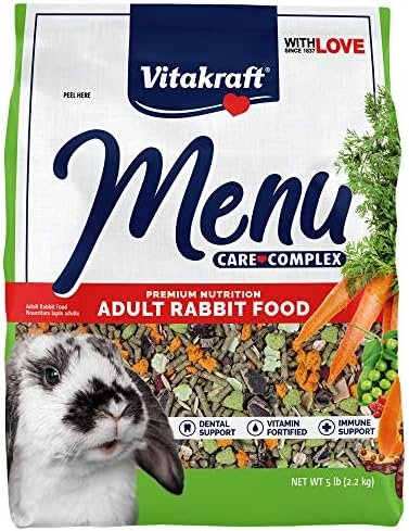 Vitakraft Menu Premium Rabbit Food – Alfalfa Pellets Blend – Vitamin and Mineral Fortified, Carrots,Greens,Grains,Fruits, 5 Lb  Pet Supplies